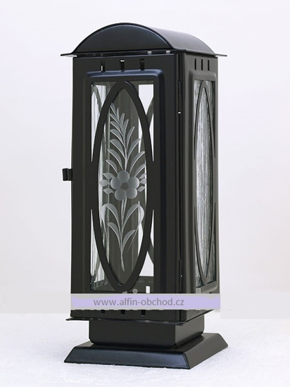 Obrázek z Svítilna na postavení výstřih ovál oblá střecha - malá - černá 