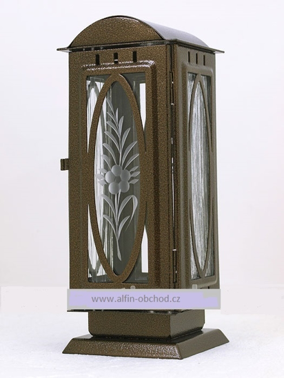 Obrázek z Svítilna na postavení výstřih ovál oblá střecha - malá - starozlato 