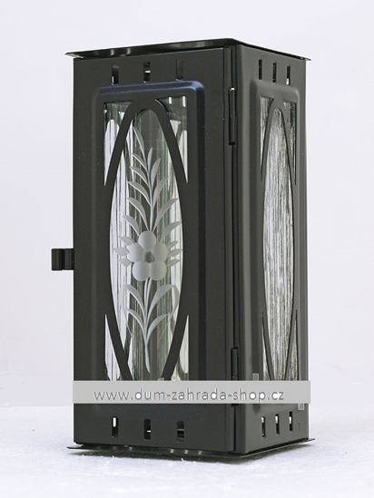 Obrázek z Svítilna na pomník závěsná malá výstřih ovál - černá 