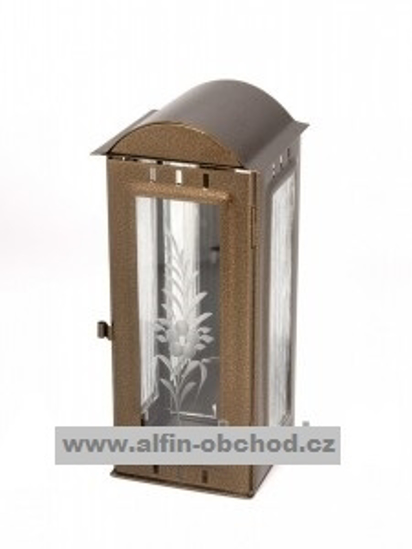 Obrázek z Svítilna na pomník závěsná velká oblá střecha - starozlato 