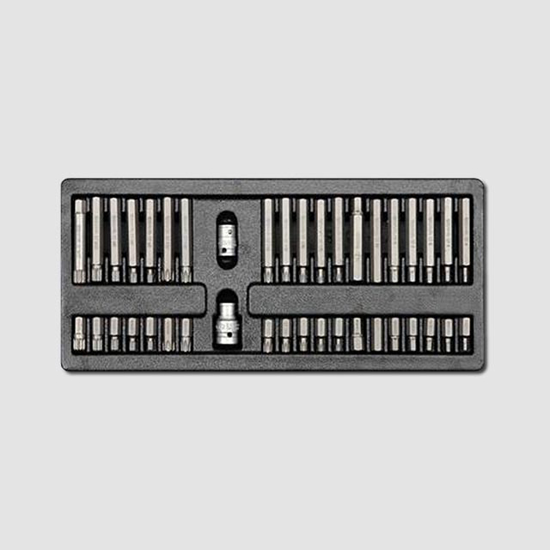 Obrázek z Sada zástrčných hlavic XZN, TRX, IMBUS 3/8” a 1/2” 40 dílů, plastové plato A 